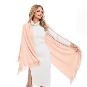 BNWT Indigo ~ Love & Lore Pink Fringe Scarf ~ Versitile, Lightweight